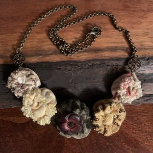 Artisan | Handmade Fabric, beading, metal Necklace